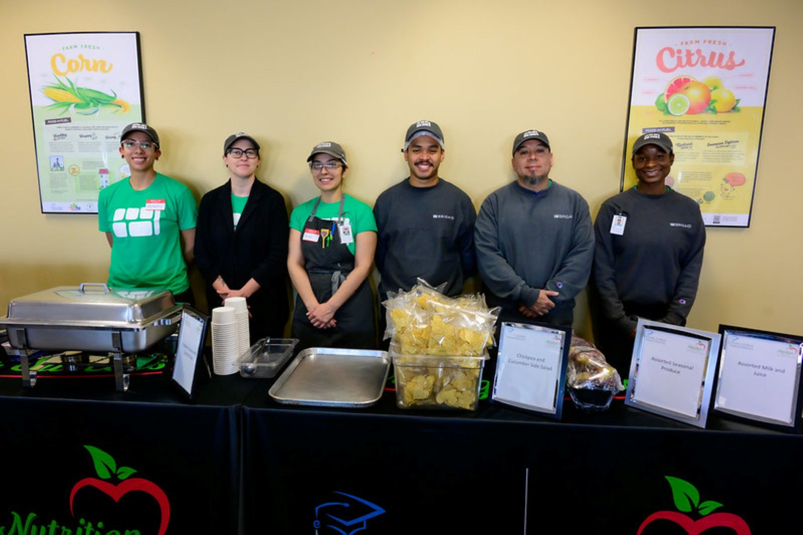 Fresno USD staff stand behind kitchen service items